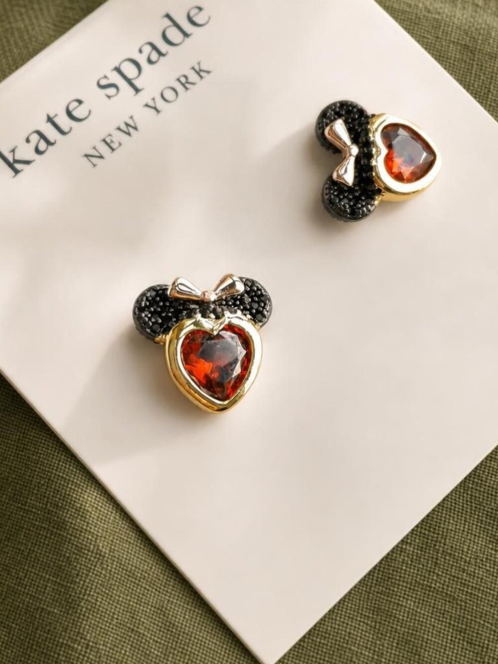 Kate Spade Disney Minnie Mouse Stone Stud Earrings - Picture 2 of 2